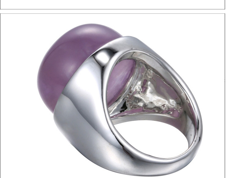 Fashion Purple Round Shape Gemstone Decorated Simple Design Rhinestone Korean Rings,Fashion Rings