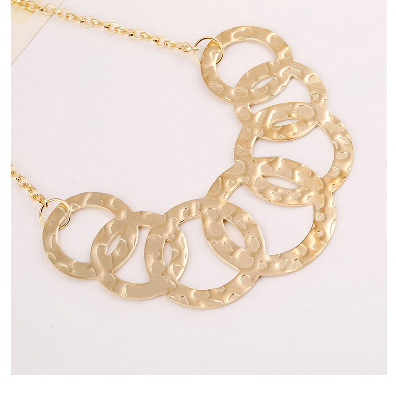 Elegant Gold Color Circle Twine Pendant Decorated Simple Design,Bib Necklaces