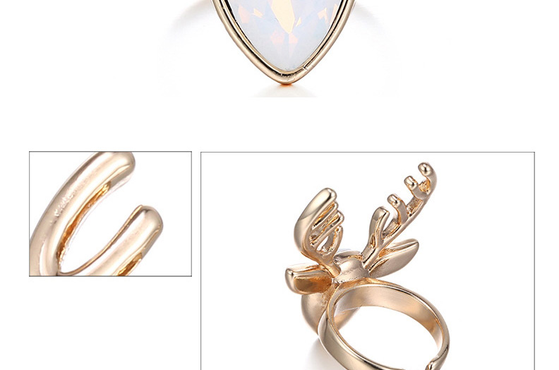 Fashion Silver Color&white Deer Head Shape Decorated Opening Design Alloy Korean Rings,Fashion Rings