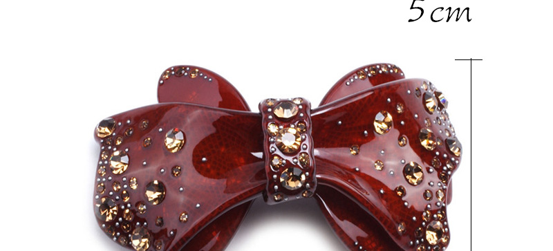 Fashion Coffee Diamond Decorated Bowknot Shape Design Acrylic Hair clip hair claw,Hairpins