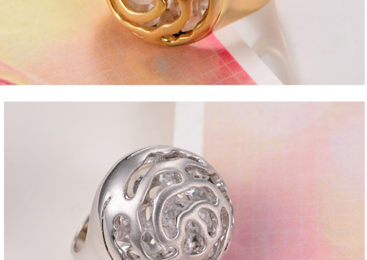 Fashion Silver Color Hollow Out Rose Flower Shape Simple Design Alloy Korean Rings,Fashion Rings