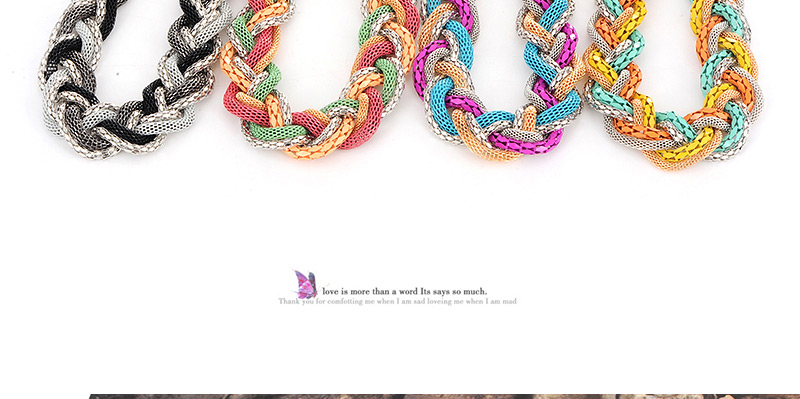 Exaggerated Pink&yellow Snake Shape Decorated  Collar Design,Bib Necklaces
