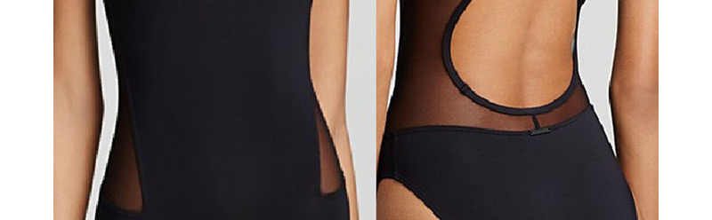 Sexy Black Mesh Decorated One Peice Design Chinlon Monokini,One Pieces