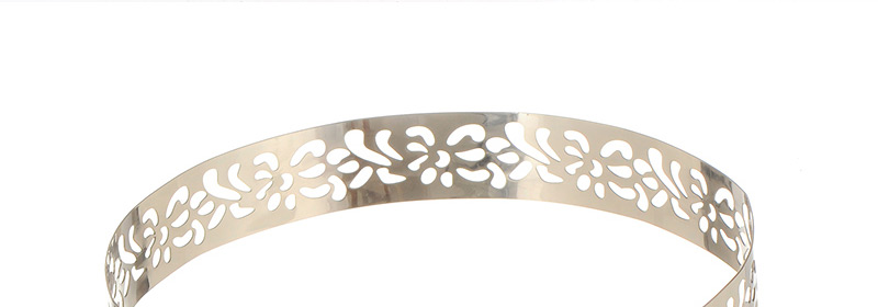 Elegant Silver Color Hollow Out Flower Decorated Simple Design,Wide belts