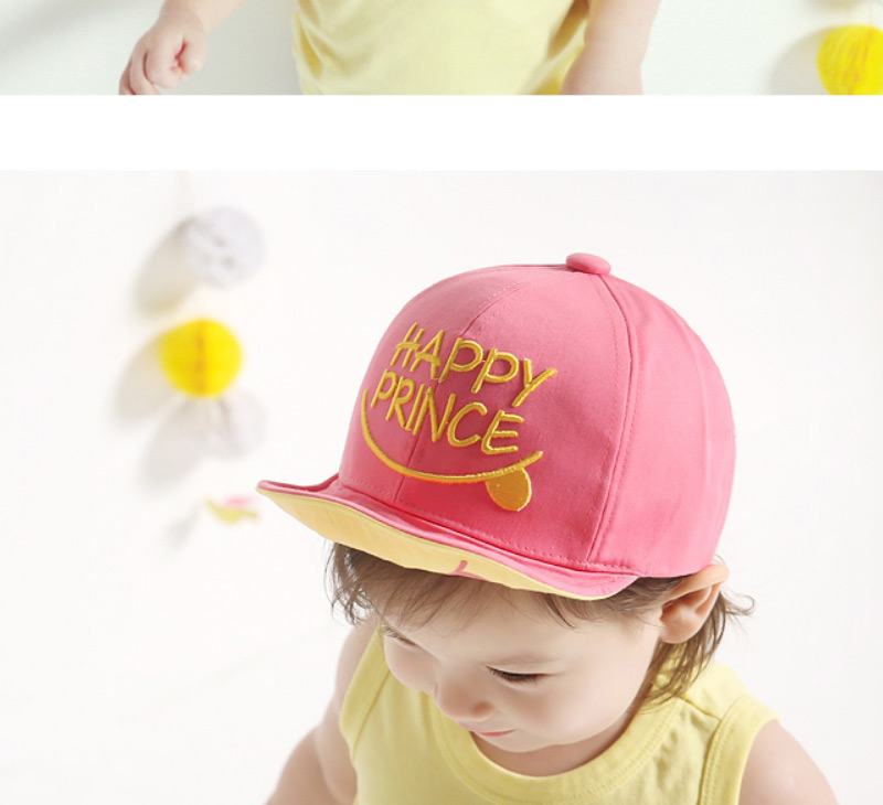 Cute Pink Letter Embroidery Decorated Color Matching Design,Children