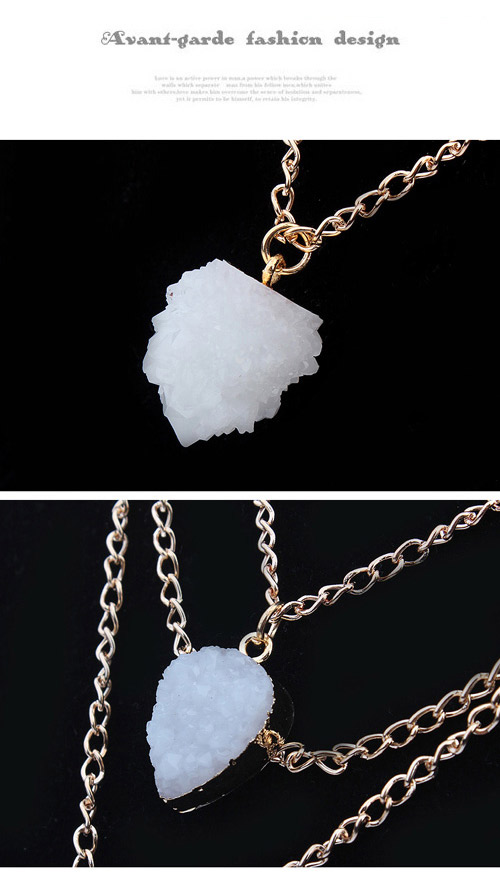 Parsimonious White Beads Decorated Multilayer Design Alloy Chains,Chains