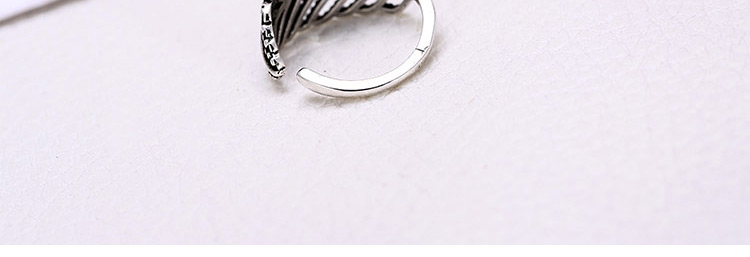 Vintage Anti-silver Metal Hollow Out Leaf Shape Decorated Opening Ring,Fashion Rings