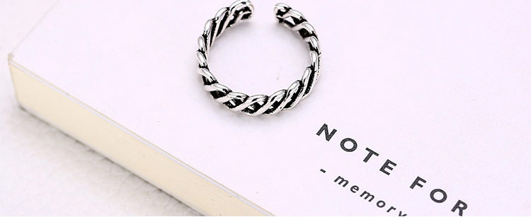 Vintage Anti-silver Metal Hollow Out Weaving Shape Decorated Opening Ring,Fashion Rings