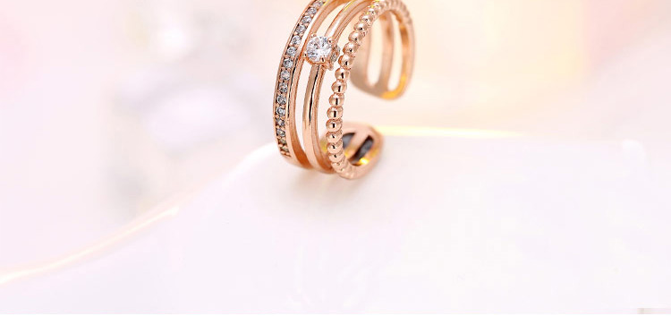 Fashion Silver Color Diamond Decorated Multilayer Opening Ring,Fashion Rings