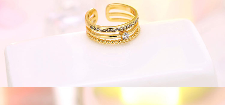 Fashion Silver Color Diamond Decorated Multilayer Opening Ring,Fashion Rings