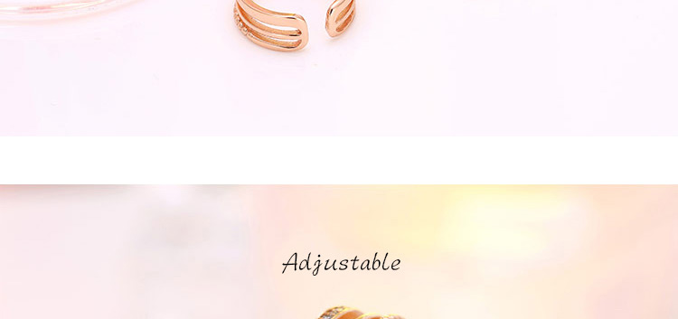 Fashion Pink Diamond Decorated Multilayer Opening Ring,Fashion Rings