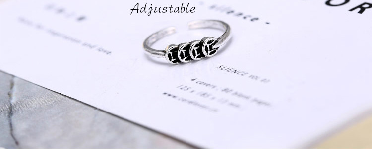 Vintage Silver Metal Coin Shape Decorated Opening Ring,Fashion Rings
