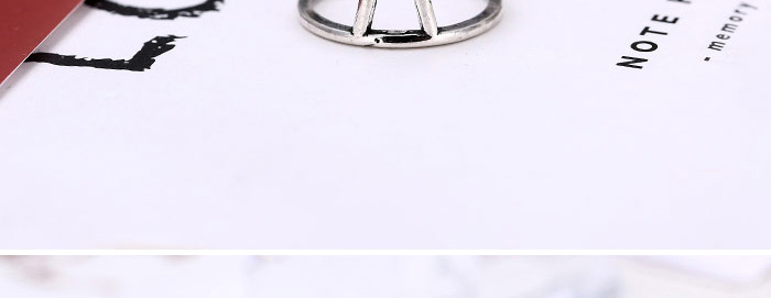 Personality Silver Color Triangle Decorated Double Layer Opening Ring,Fashion Rings