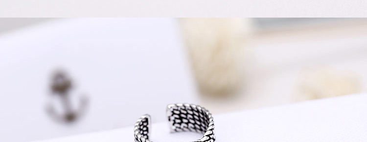 Vintage Anti-silver Pearl Decorated Multilayer Chain Shape Opening Ring,Fashion Rings