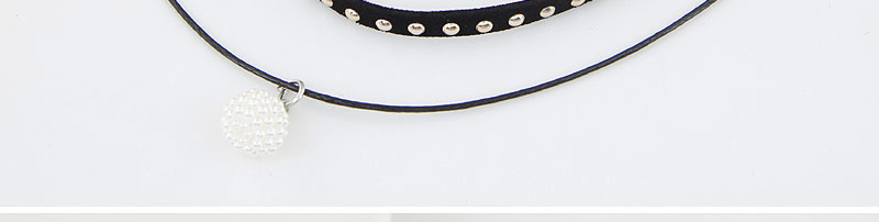 Personality Black Round Shape Pendant Double Layer Necklace,Chokers