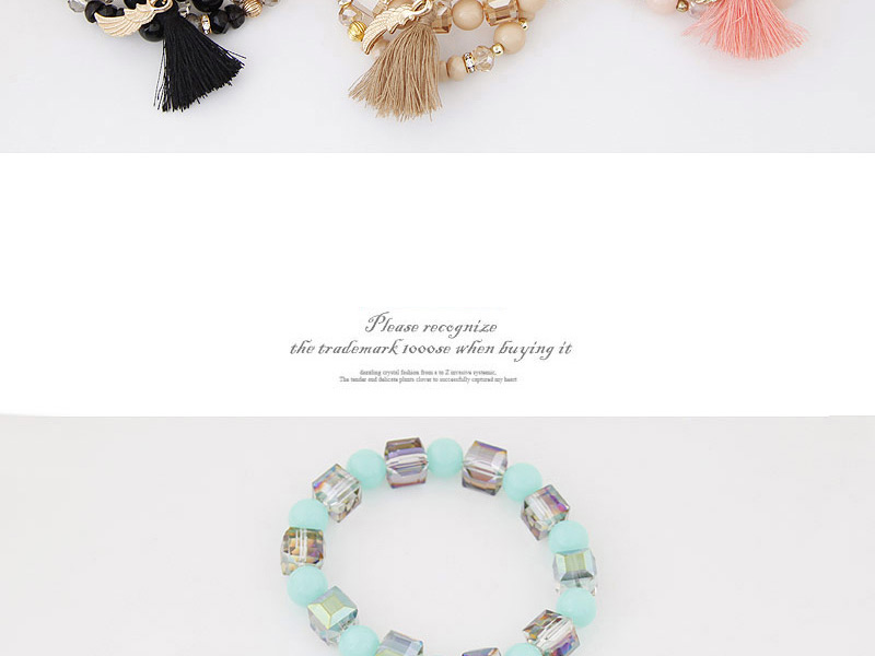 Bohemia Light Blue Sea Wave Shape&tassel Pendant Decorated Multilayer Bracelet,Fashion Bracelets