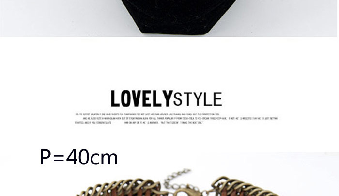 Exaggerated Black Metal Chain Weaving Decorated Simple Necklace,Chokers