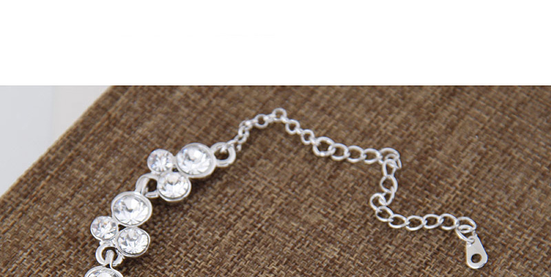 Luxury Silver Color Diamond Flower Shape Decorated Simple Bracelet,Fashion Bracelets