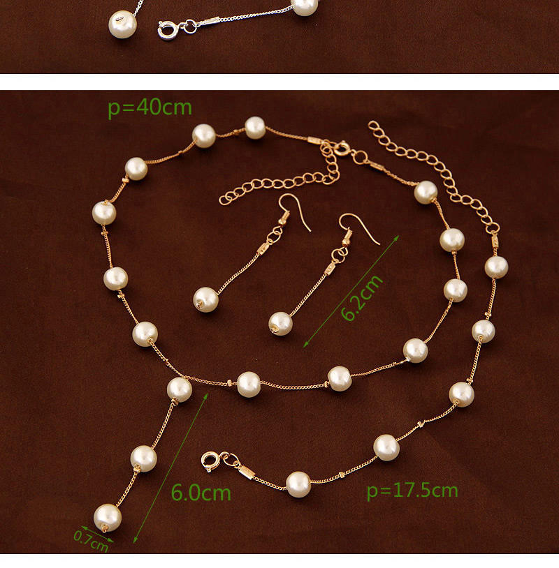 Sweet Silver Color Pearl Decorated Simple Design Jewelry Sets,Jewelry Sets