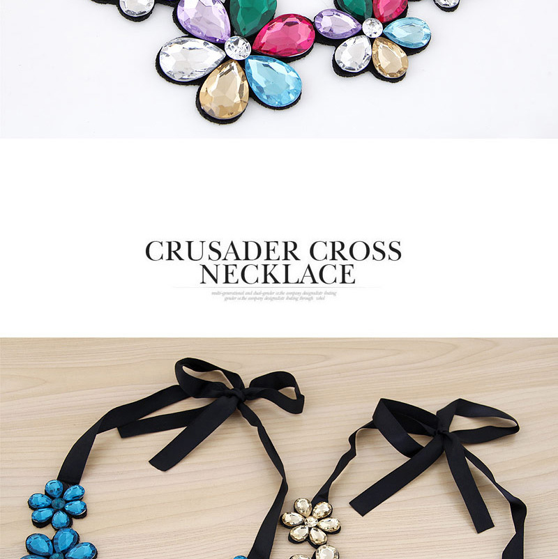 Elegant Dark Green Five Gemstone Flower Decorated Short Chain Necklace,Thin Scaves