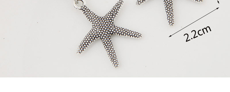 Fashion Silver Color+blue Bead& Starfish Shape Pendant Decorated Simple Earring,Drop Earrings