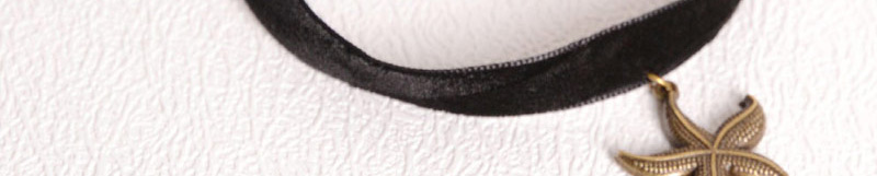 Elegant Black Starfish Shape Pendant Decorated Short Chain Choker,Chokers