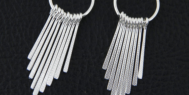 Fashion Silver Color Metal Tassel Decorated Long Chain Simple Earrings,Drop Earrings