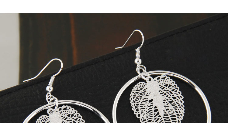Fashion Silver Color Leaf & Round Shape Decorated Oure Color Design Earrings,Drop Earrings