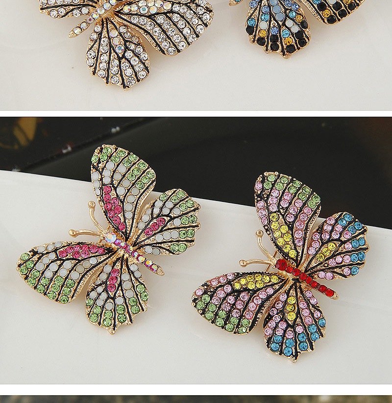 Delicate Mutil-color Diamond Decorated Butterfly Design Simple Brooch,Korean Brooches