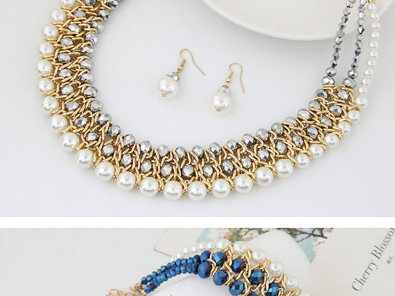 Fashion Coffee+white Pearls&diamond Decorated Multi-layer Jewelry Sets,Jewelry Sets
