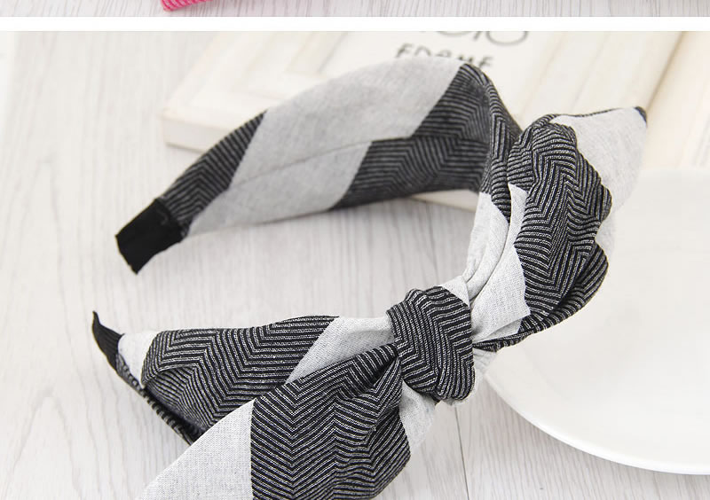 Fashion Pink+gray Color Matching Design Bowknot Shape Simple Hair Clasp,Head Band