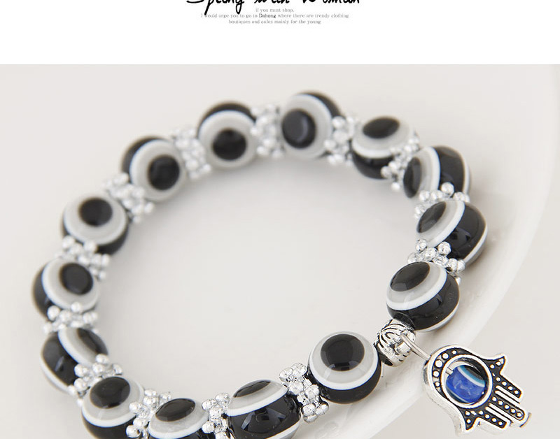 Personlity Dark Blue Metal Palm Pendant Decorated Eyes Design Simple Bracelet,Fashion Bracelets