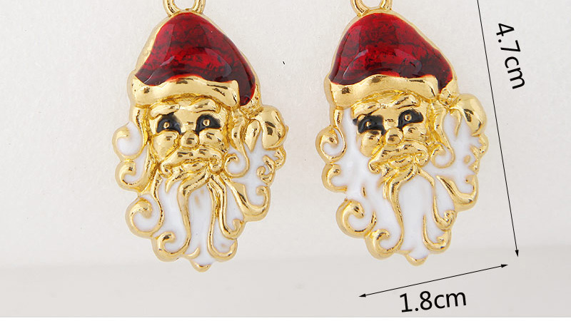Cute Red+white Santa Claus Shape Pendant Decorated Simple Earring,Drop Earrings