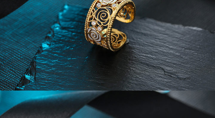 Sweet Gold Color Flower Shape Decorated Hollow Out Opening Ring,Fashion Rings