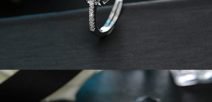 Sweet Silver Color Diamond Decorated Simple Adjustable Ring,Fashion Rings