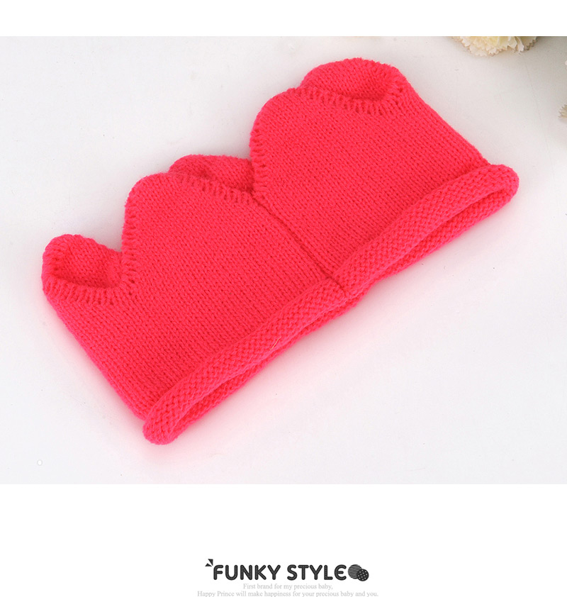 Lovely Plum Red Crown Shape Decorated Simple Knitting Hat,Children