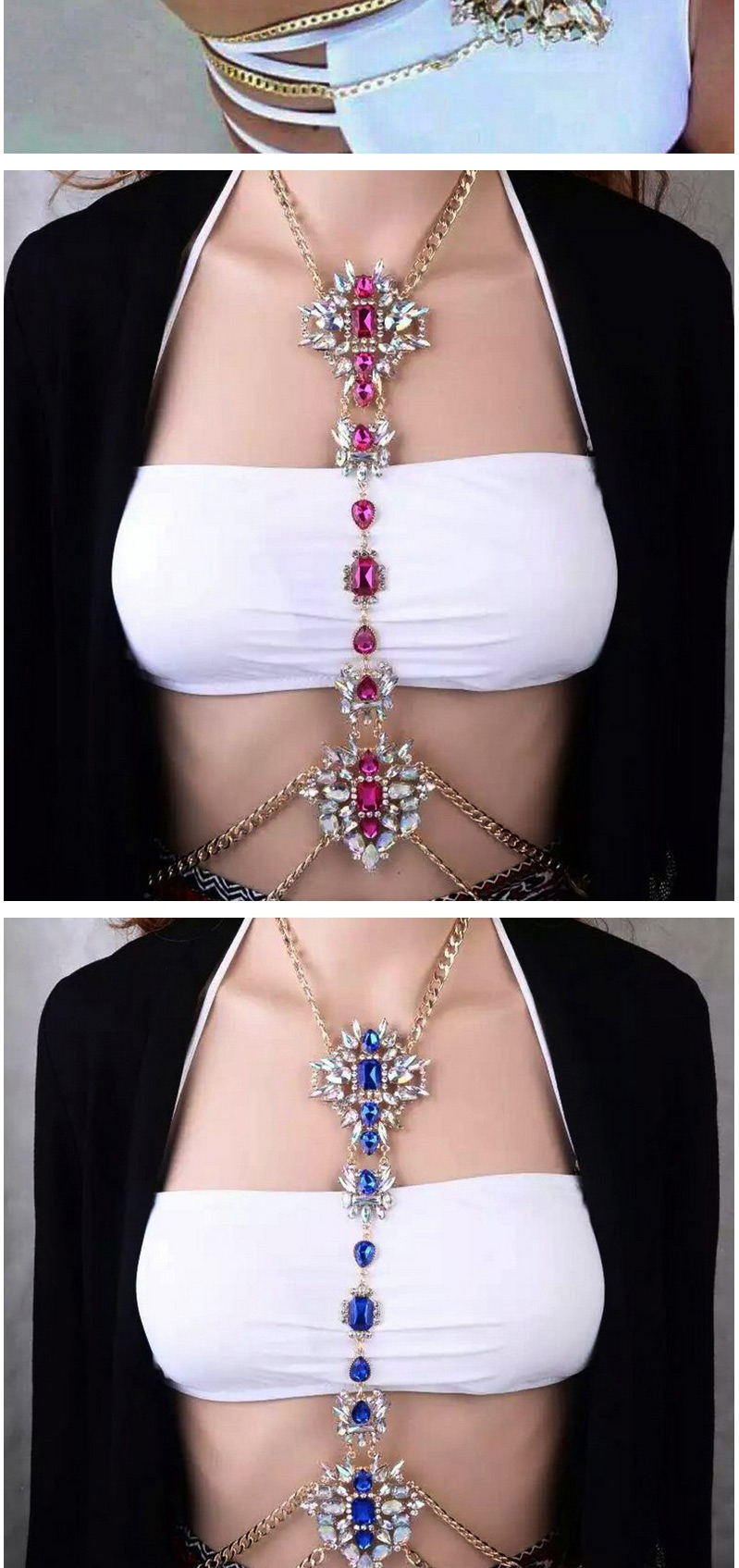 Exaggerated White Hollow Out Flower Decorated Simple Body Chain,Body Piercing Jewelry