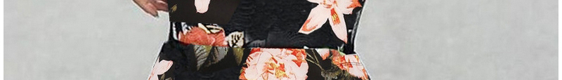 Sexy Black Flower Shape Pattern Decorated Lotus Leaf Fishtail Skirt,Skirts