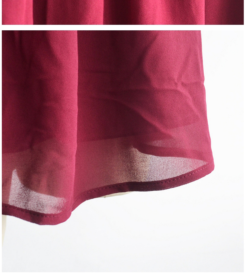 Sweet Claret-red Pure Color Decorated Off-the-shouler Sleeveless Loose Tops,Tank Tops & Camis