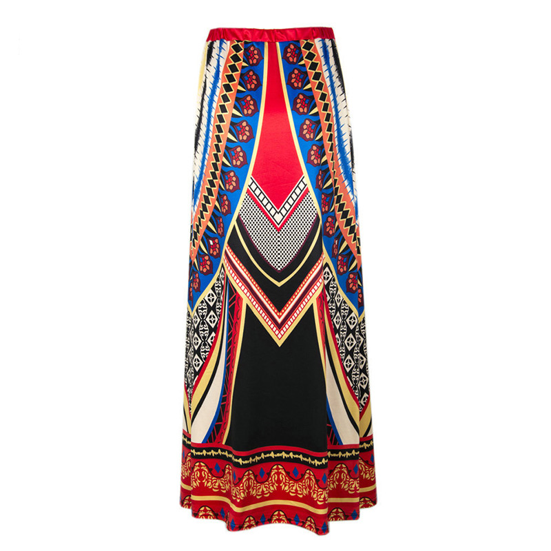 Fashion Multi-color Big Round Flower Pattern Decorated Falbala Long Skirts,Skirts