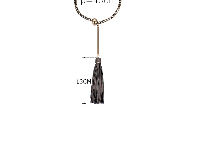 Exaggerated Coffee Tassel Pendant Decorated Short Chain Necklace,Chokers