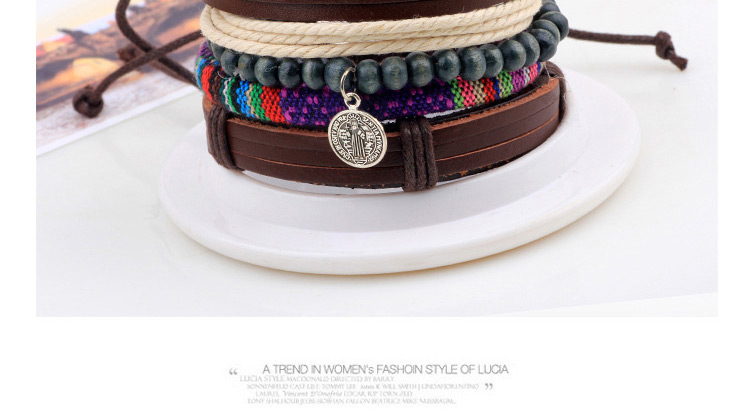 Vintage Coffee Coins Shape Pendant Decorated Multilayer Bracelet,Fashion Bracelets