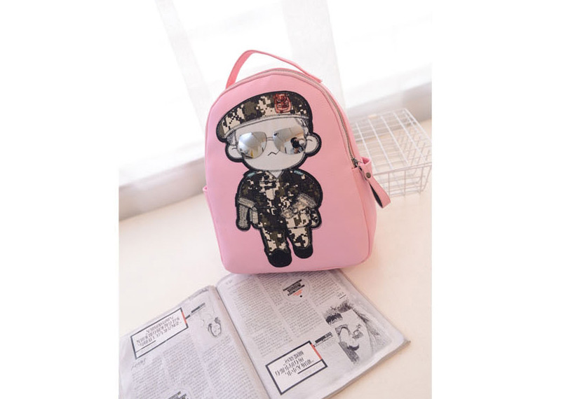 Cute Pink Soldier Pattern Decorated Dots Descendants Of The Sun Backpack,Backpack