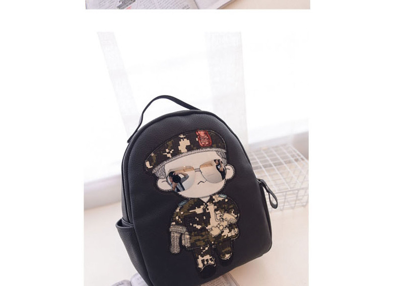 Cute Gray Soldier Pattern Decorated Dots Descendants Of The Sun Backpack,Backpack
