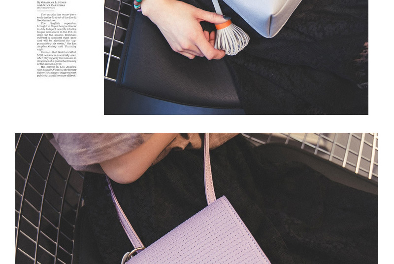 Sweet Gray Tassel Pendant Decorated Pure Color Shoulder Bag,Shoulder bags