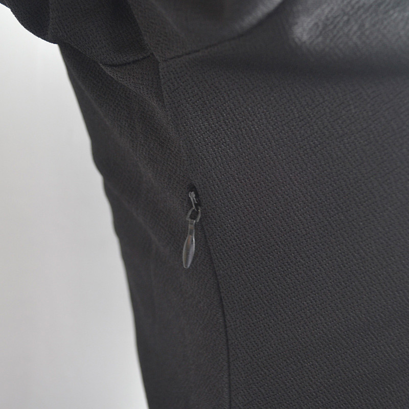 Fashion Black Pure Color Design Off Neckline Three Quarters Sleeve Slim Pencil Dress,Knee Length