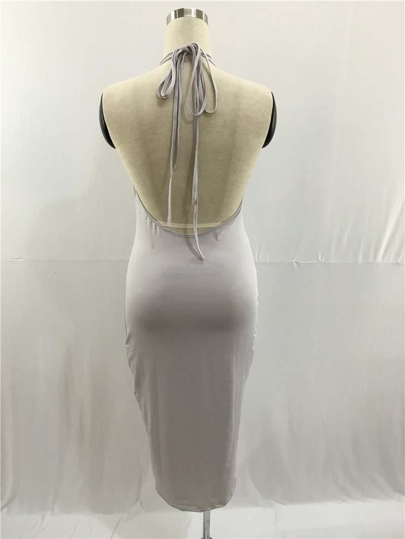 Fashion White V Neckline Design Strap Off The Shoulder Backless Package Hip Dress,Long Dress