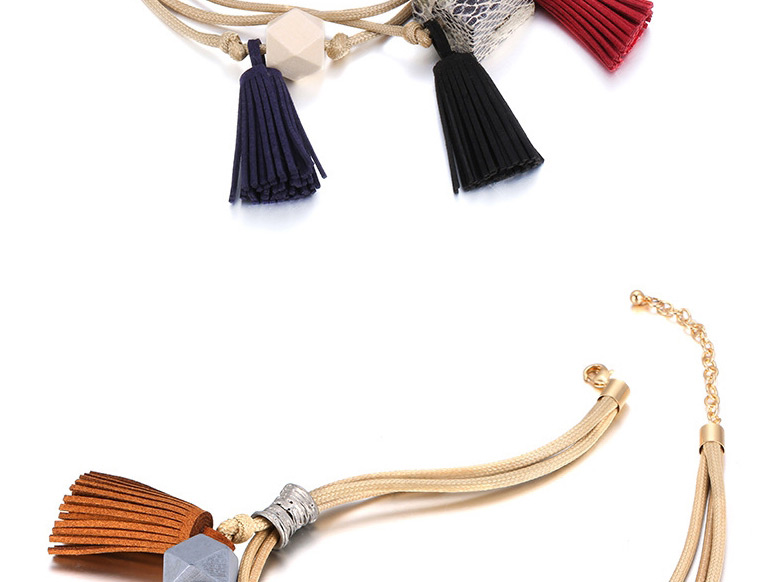Fashion Multi-color Tassel Pendant Decorated Multi-layer Short Chain Necklace,Multi Strand Necklaces