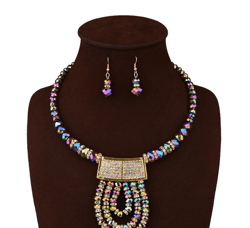 Vintage White Diamond Decorated Short Chain Jewelry Jewelry Sets,Jewelry Sets