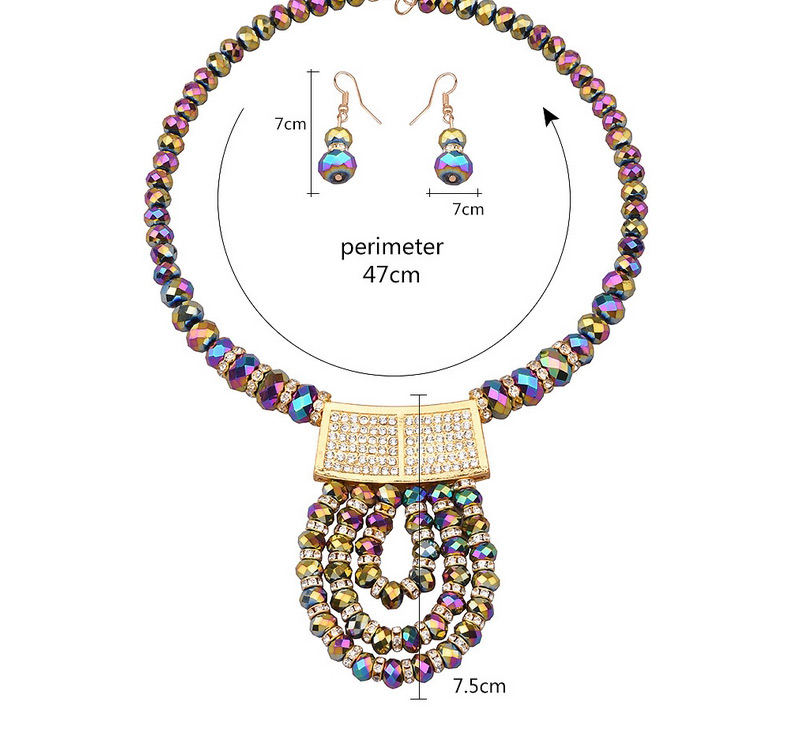 Vintage White Diamond Decorated Short Chain Jewelry Jewelry Sets,Jewelry Sets
